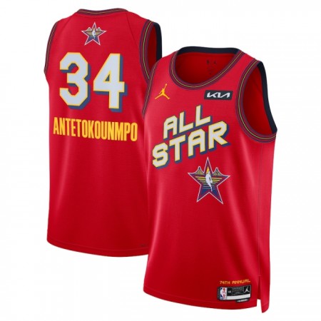 Camiseta Hombre All-Star 2025 Giannis Antetokounmpo Jordan Rojo Swingman Camiseta Hombre All-Star 2025 Giannis Antetokounmpo Jordan Rojo Swingman